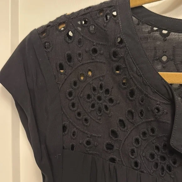 Daniel  Rains  Black Eyelet Blouse - Picture 3 of 4